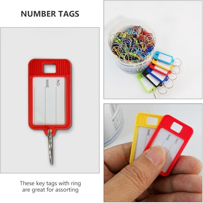 50 Pcs Numbered Key Tags with Rings Multi Functional Identification Labels for Office School Use Random Color - Image 5